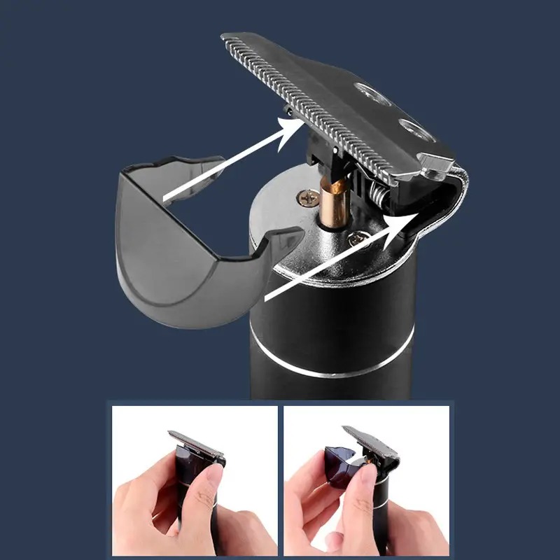 Машинка для стрижки волосся акумуляторний тример з дисплеєм та 3 насадками Kemei KM-1943 Black