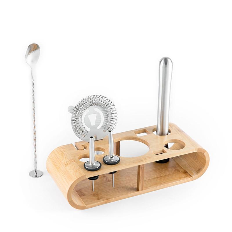 Подарунковий набір бармена з 12 предметів з підставкою барні інструменти нержавіюча сталь Youchen MC-T12 Silver