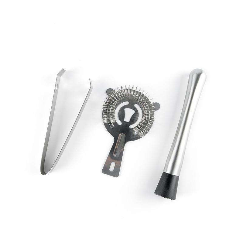 Подарунковий набір бармена з 12 предметів з підставкою барні інструменти нержавіюча сталь Youchen MC-T12 Silver