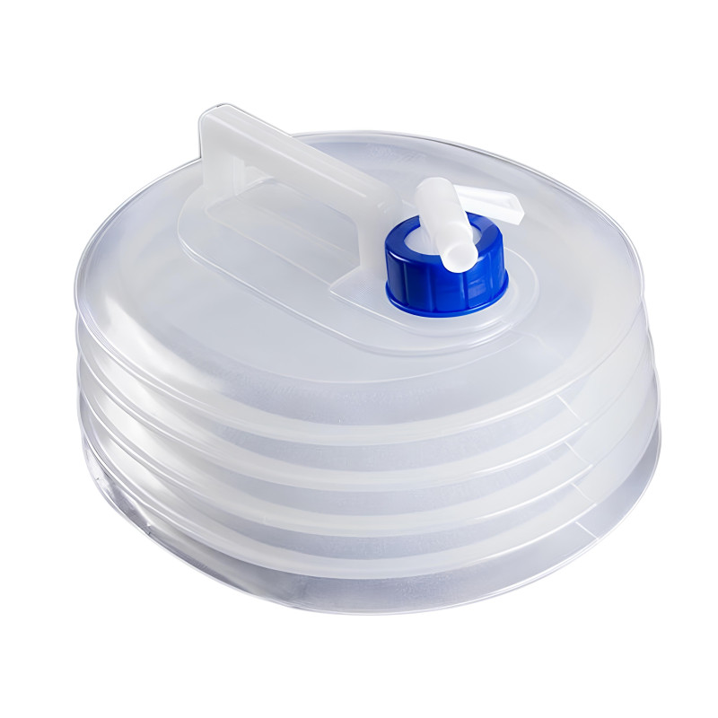 Складна каністра для води з краном на 15 л похідна і туристична ємність Transparent