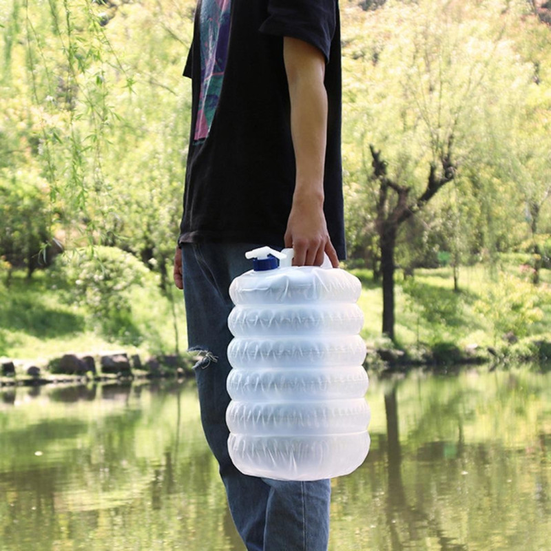 Складна каністра для води з краном на 10 л похідна і туристична ємність Transparent Складна каністра для води з краном на 10 л похідна і туристична ємність Transparent