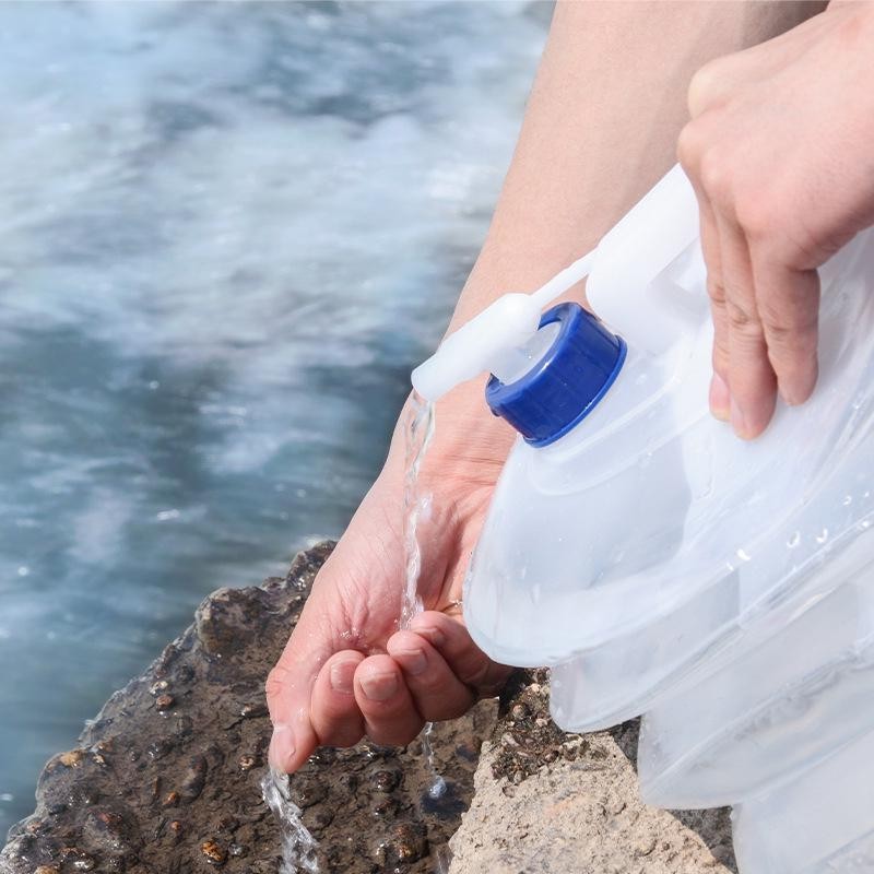 Складна каністра для води з краном на 10 л похідна і туристична ємність Transparent Складна каністра для води з краном на 10 л похідна і туристична ємність Transparent