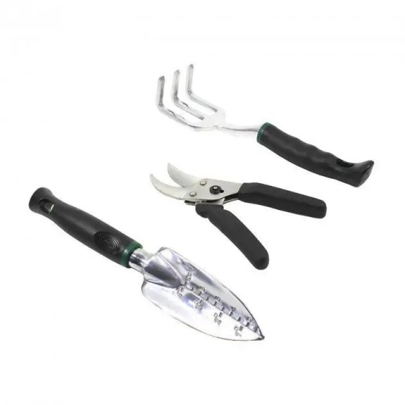 Набір садовий з 11 предметів з сумкою Lesko CG-6011 Black/Green