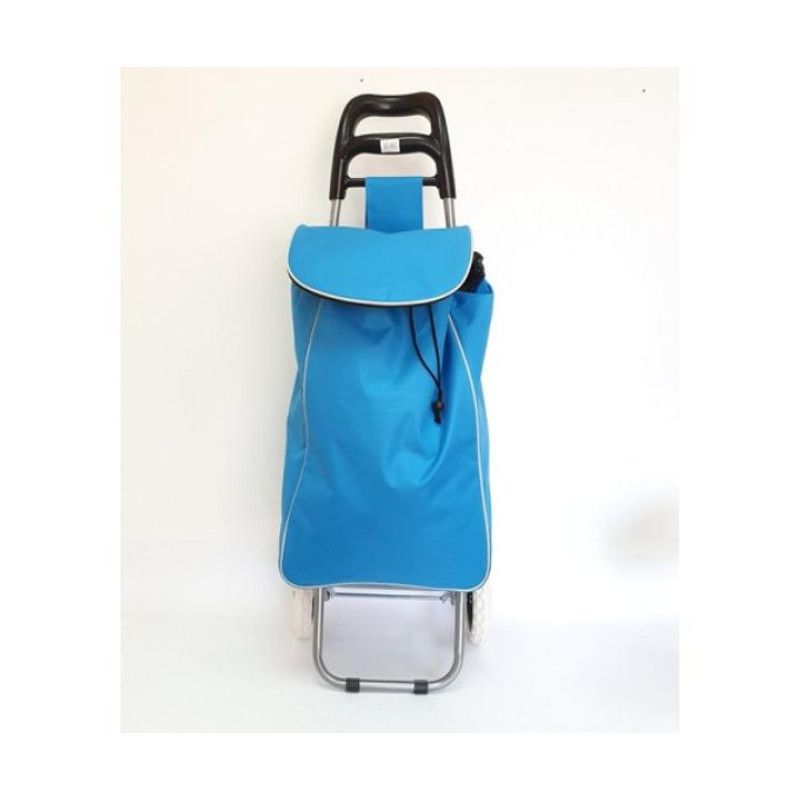 Складная сумка тележка на колесах  хозяйстенная 50х30х18см для покупок SKK-02 Blue