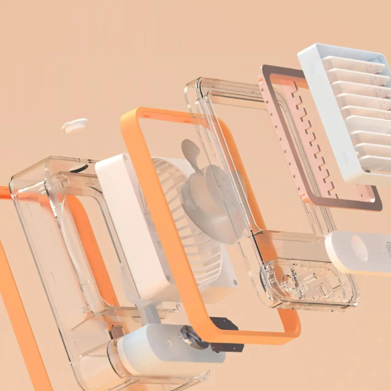 Зволожувач повітря з вентилятором та підсвічуванням USB 4Вт 13.8*5.5*17.8см Orange (NT9877)