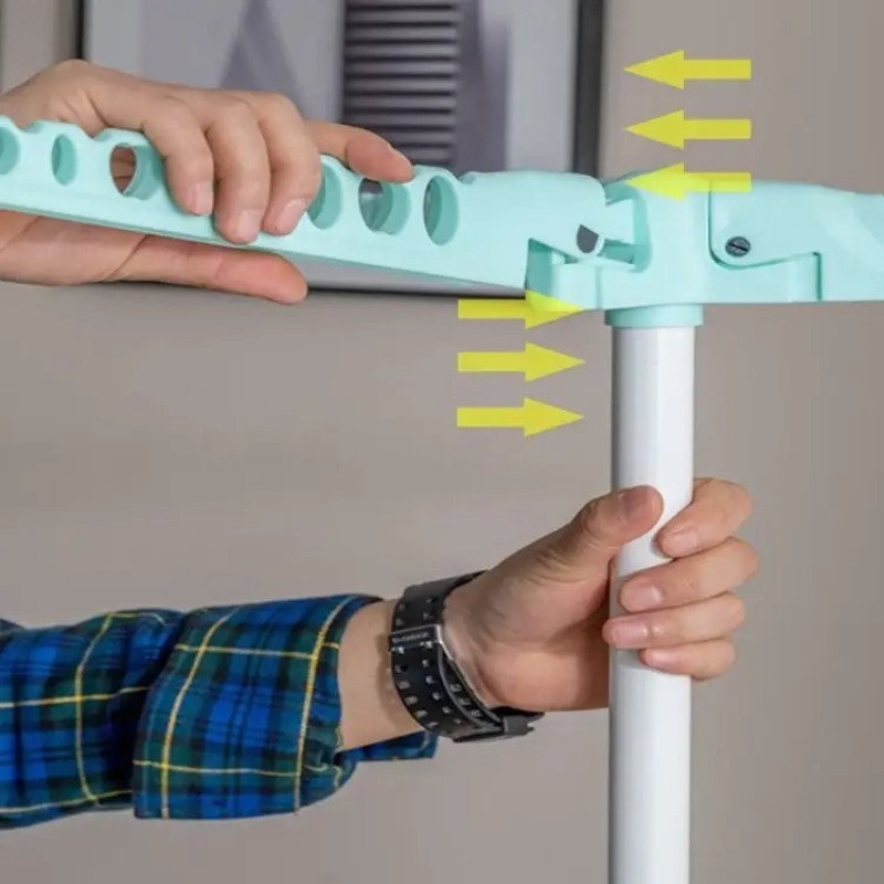 Двоярусна сушарка для одягу підлогова розкладна з обертанням з хромованої нержавіючої сталі та пластику 155*66*36см Azure (NT9882)