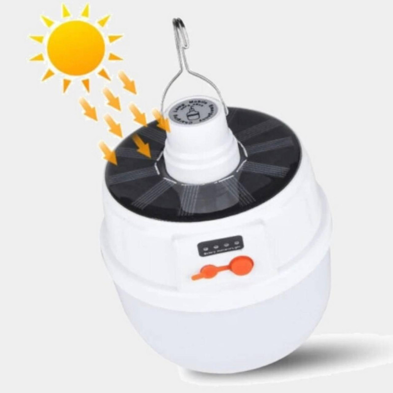 Кемпінгова LED лампа - ліхтар акмуляторний 6 Вт із сонячною панеллю JD-2022 White Кемпінгова LED лампа - ліхтар акмуляторний 6 Вт із сонячною панеллю JD-2022 White