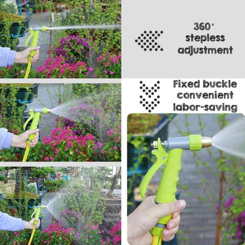 Насадка на шланг для поливу пістолет-розпилювач з 10 режимами високого тиску WATER GUN PRO 1291 Green Насадка на шланг для поливу пістолет-розпилювач з 10 режимами високого тиску WATER GUN PRO 1291 Green