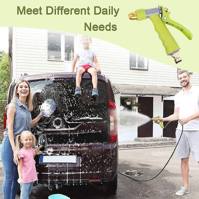 Насадка на шланг для поливу пістолет-розпилювач з 10 режимами високого тиску WATER GUN PRO 1291 Green Насадка на шланг для поливу пістолет-розпилювач з 10 режимами високого тиску WATER GUN PRO 1291 Green