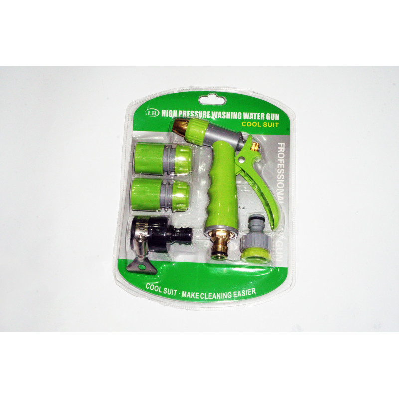 Насадка на шланг для поливу пістолет-розпилювач з 10 режимами високого тиску WATER GUN PRO 1291 Green Насадка на шланг для поливу пістолет-розпилювач з 10 режимами високого тиску WATER GUN PRO 1291 Green