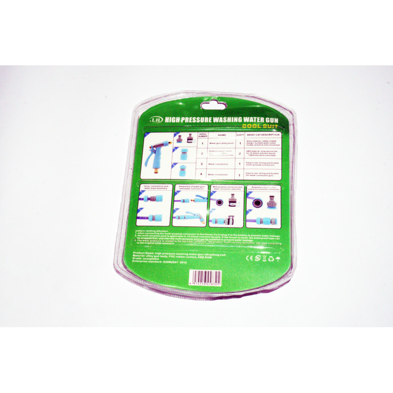 Насадка на шланг для поливу пістолет-розпилювач з 10 режимами високого тиску WATER GUN PRO 1291 Green Насадка на шланг для поливу пістолет-розпилювач з 10 режимами високого тиску WATER GUN PRO 1291 Green