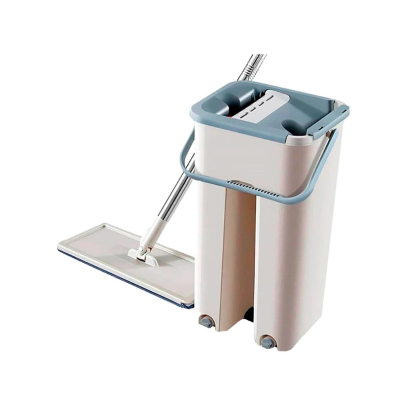 Комплект для прибирання в будинку швабра з автоматичним віджиманням і складною ручкою з відром на 11 л White