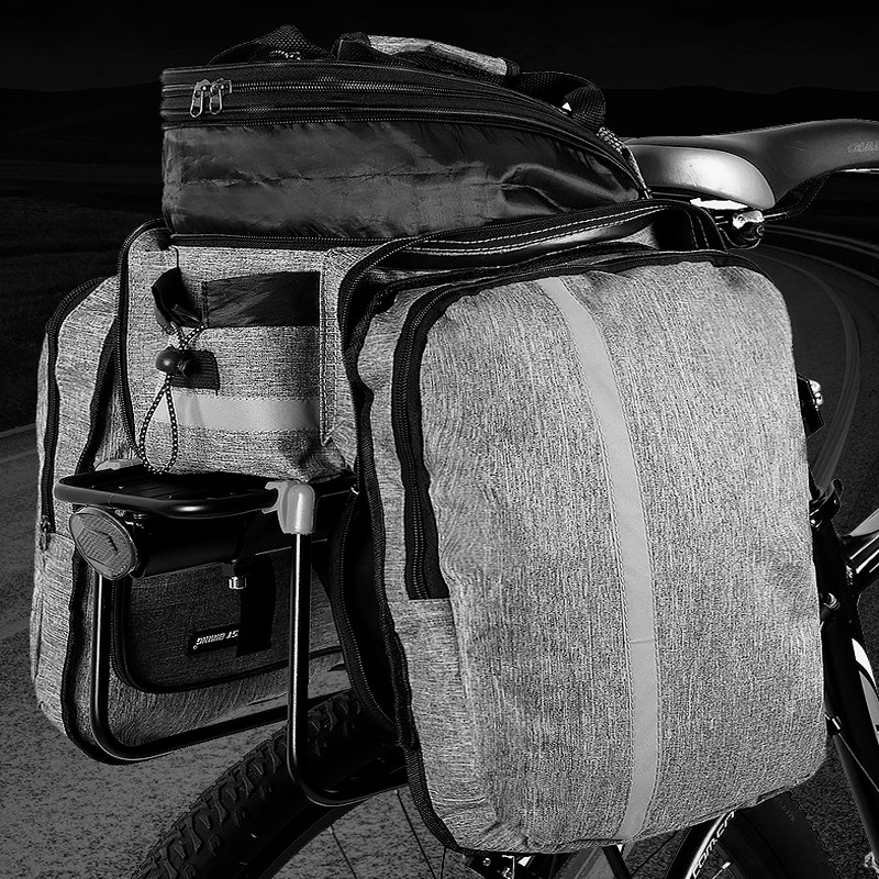Сумка 3 в 1 на багажник велосипеда розкладна сумка-штани West Biking PRO 1298 Gray Сумка 3 в 1 на багажник велосипеда розкладна сумка-штани West Biking PRO 1298 Gray
