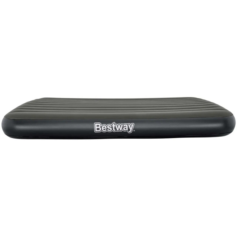 Надувний флокований двомісний матрац ПВХ з велюровим покриттям до 300кг Bestway 6713N 203x152x25см Olive