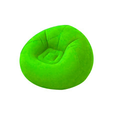 Надувне крісло-мішок пуфік ПВХ з флокованим покриттям до 150кг 110x110x85см Green