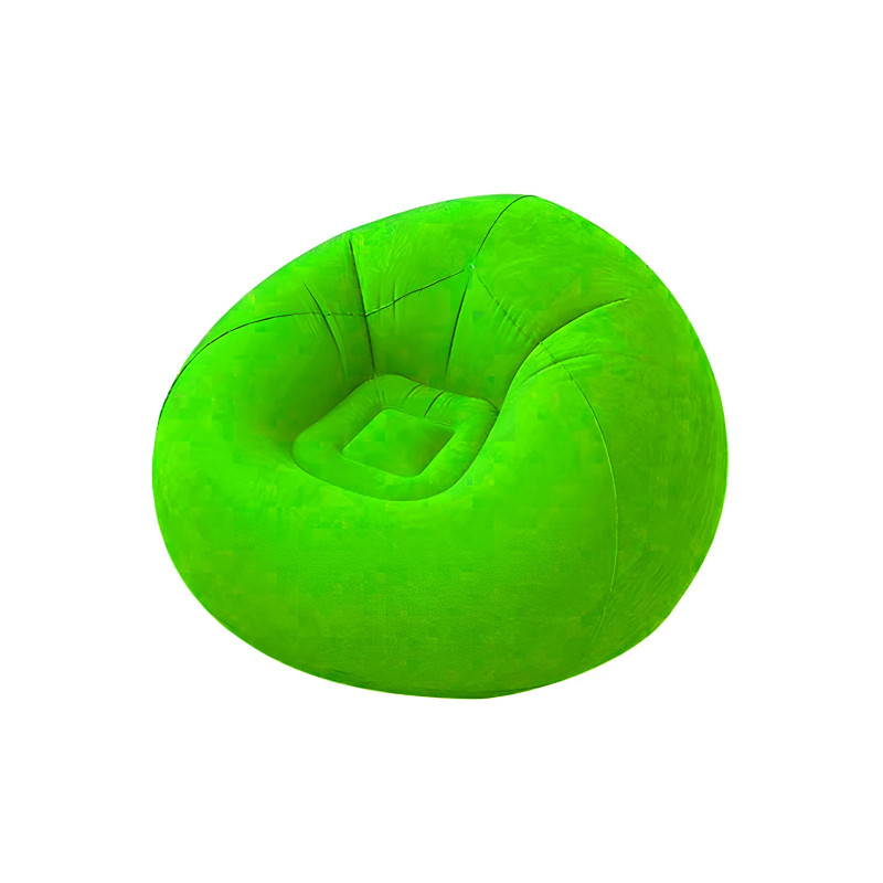Надувне крісло-мішок пуфік ПВХ з флокованим покриттям до 150кг 110x110x85см Green