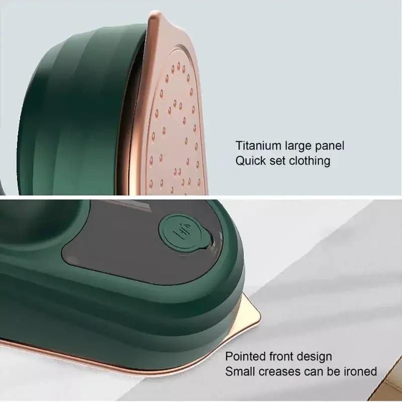Портативна дорожня міні праска відпарювач для одягу електрична для сухого та вологого прасування 33 Вт Green