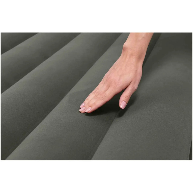 Надувний флокований одномісний матрац ПВХ з велюровим покриттям до 100кг Bestway 6713L 188x99x25см Grey