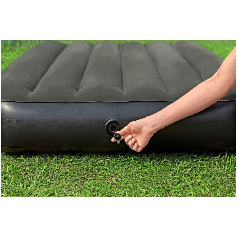 Надувний флокований одномісний матрац ПВХ з велюровим покриттям до 100кг Bestway 6713L 188x99x25см Grey