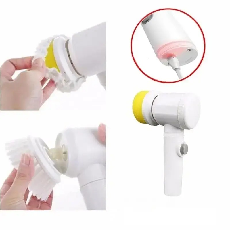 Електрична щітка для миття та різних поверхонь акумуляторна з насадками White