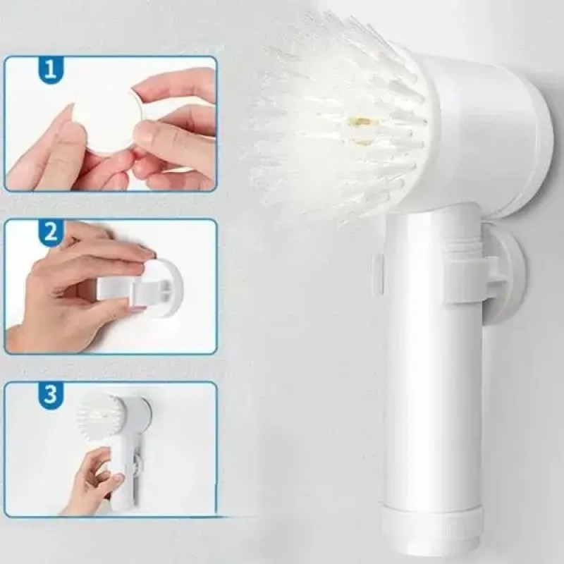 Електрична щітка для миття та різних поверхонь акумуляторна з насадками White