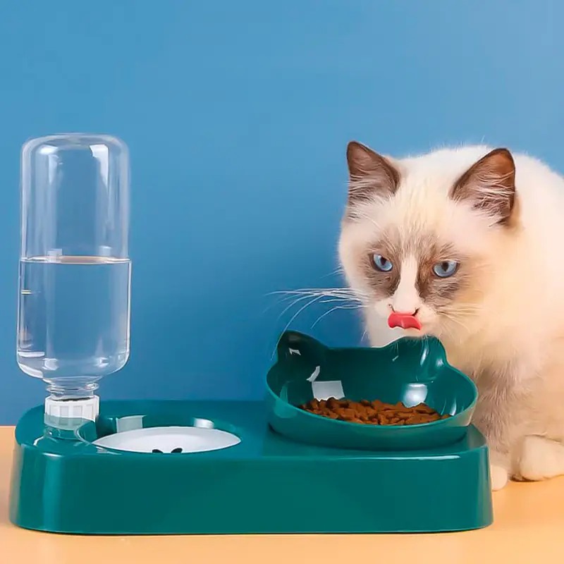 Миска для котів годівниця з напувалкою для невеликих і середніх порід 220*282*145мм Taotaopets 119906 Green