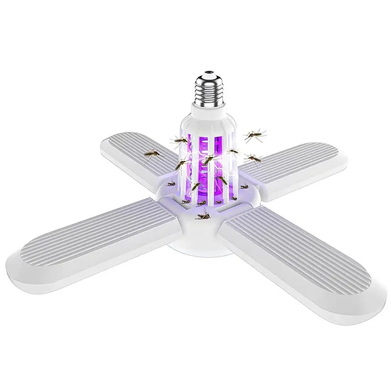 Світлодіодна лампа знищувач Lesko 4+1 пастка для комах та антимоскітний світильник 2в1 зі світлом E27 White