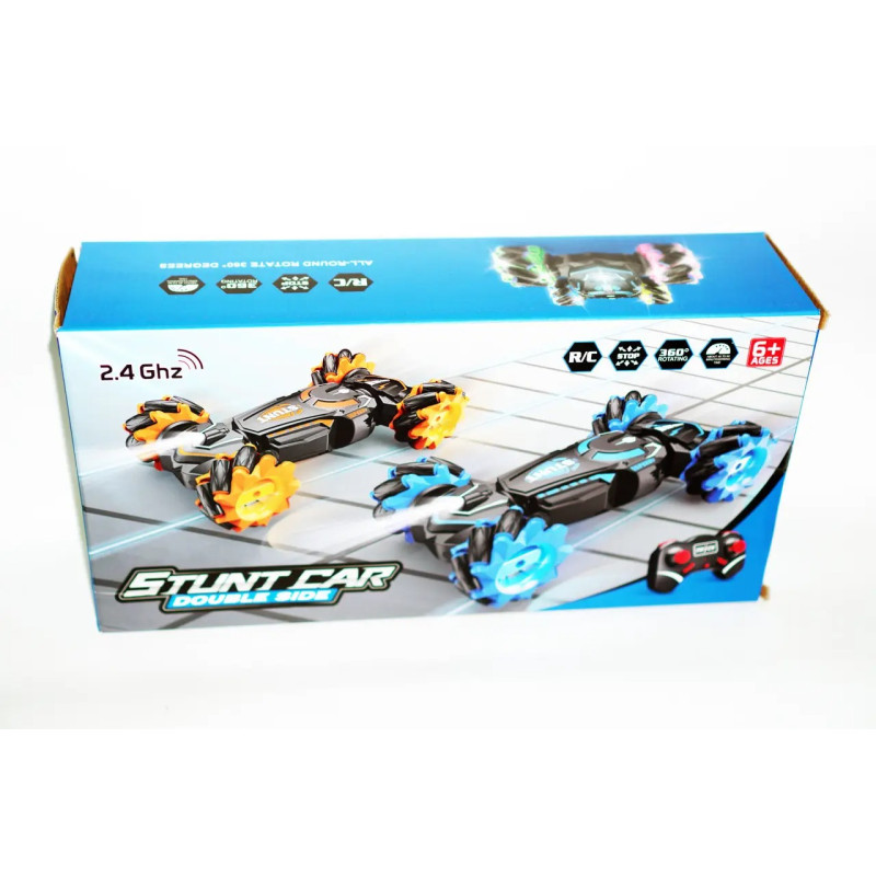 Машинка перевертиш трюкова на радіокеруванні 2.4GHz до 40м світиться Stunt Car H-6020 Black/Blue