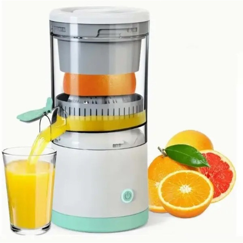 Портативний електричний міні соковитискач з USB-зарядкою від павербанку або мережі блендер для соку White/Green