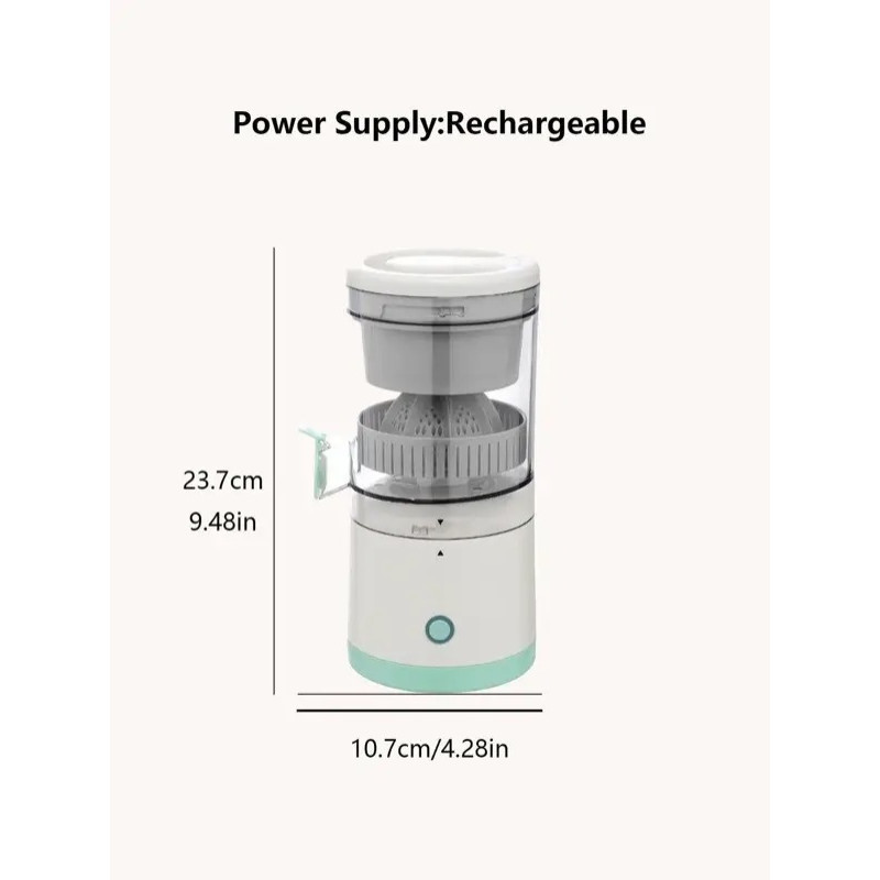 Портативний електричний міні соковитискач з USB-зарядкою від павербанку або мережі блендер для соку White/Green