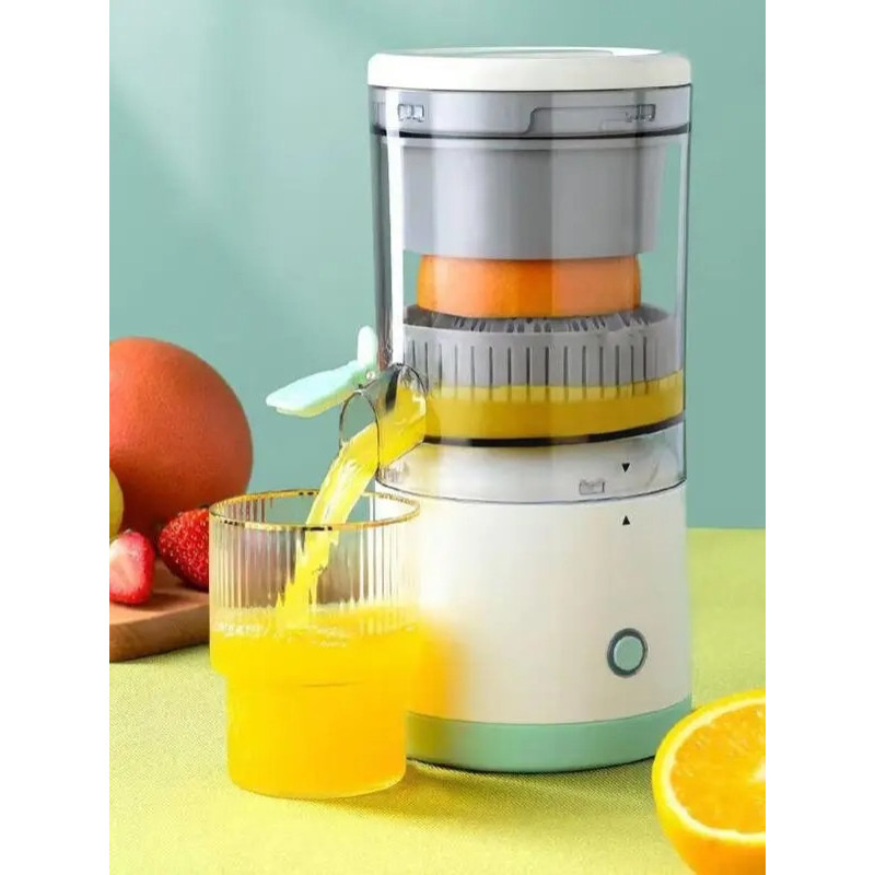 Портативний електричний міні соковитискач з USB-зарядкою від павербанку або мережі блендер для соку White/Green
