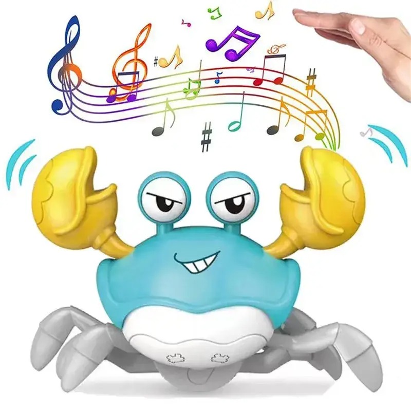 Інтерактивний іграшка Краб-робот Cartoon Crab HX155C зі звуковими та світловими ефектами для дітей від 3 років Blue