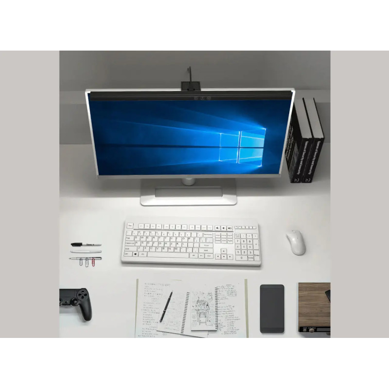 Комп'ютерна лампа для монітора триколірна регулювання температури світіння 33 см Lesko TB-30SA Black