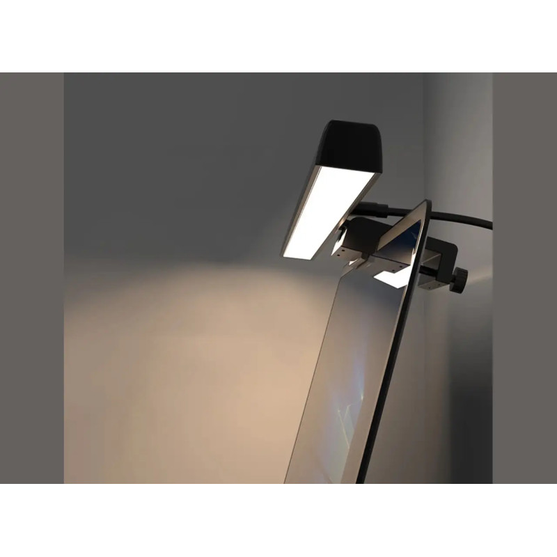 Комп'ютерна лампа для монітора триколірна регулювання температури світіння 33 см Lesko TB-30SA Black