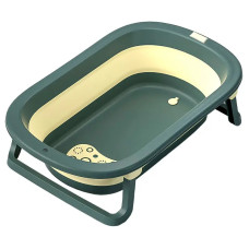 Дитяча складана ванночка для немовлят з отвором для зливу Bestbaby BH-328 Green/Yellow 