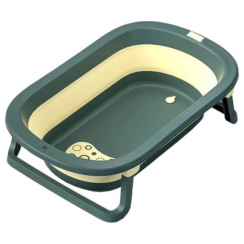 Дитяча складана ванночка для немовлят з отвором для зливу Bestbaby BH-328 Green/Yellow