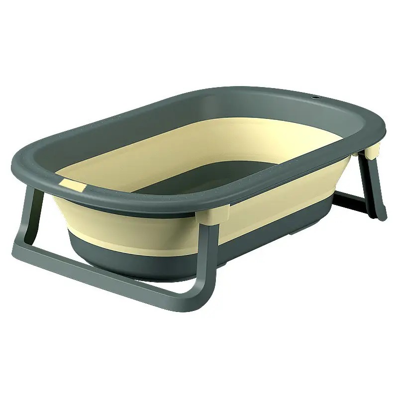Дитяча складана ванночка для немовлят з отвором для зливу Bestbaby BH-328 Green/Yellow