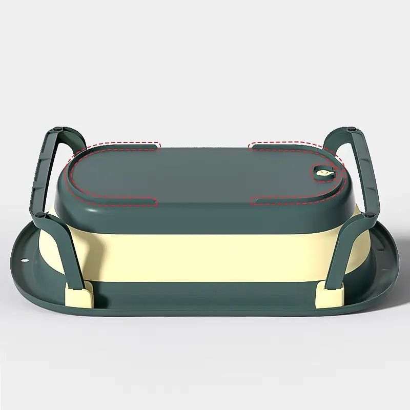 Дитяча складана ванночка для немовлят з отвором для зливу Bestbaby BH-328 Green/Yellow
