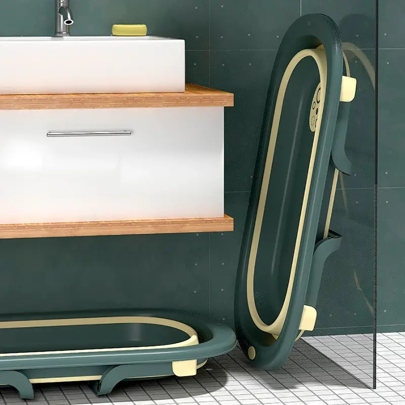 Дитяча складана ванночка для немовлят з отвором для зливу Bestbaby BH-328 Green/Yellow