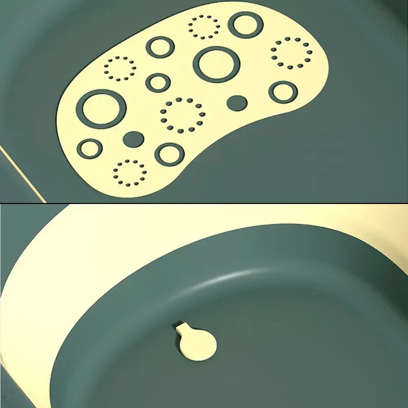 Дитяча складана ванночка для немовлят з отвором для зливу Bestbaby BH-328 Green/Yellow