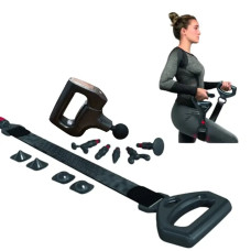 Масажер стрічковий для всього тіла 2в1 з вібруючим масажним ременем та фасціальним пістолетом VibraBand Black