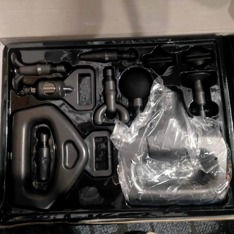 Масажер стрічковий для всього тіла 2в1 з вібруючим масажним ременем та фасціальним пістолетом VibraBand Black