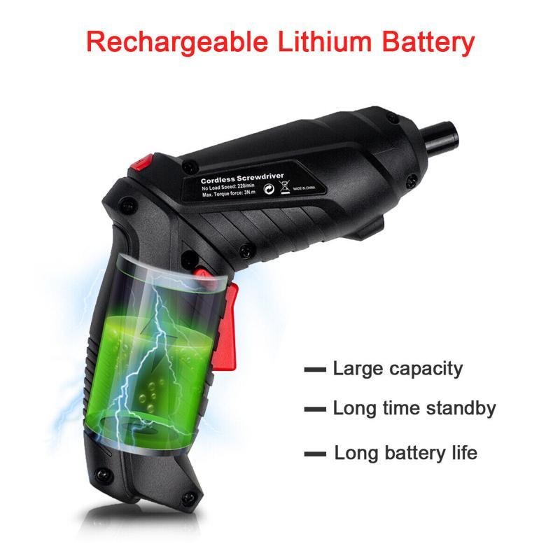 Електрична викрутка 250 об/хв зі зміною кута нахилу та режимом реверсу LY-83 Black