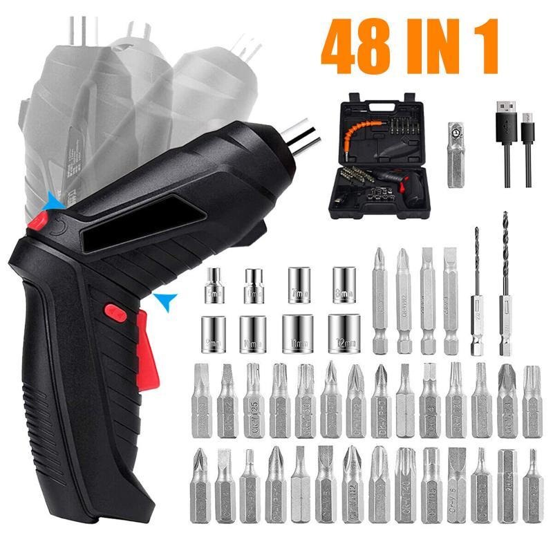 Електрична викрутка 250 об/хв зі зміною кута нахилу та режимом реверсу LY-83 Black