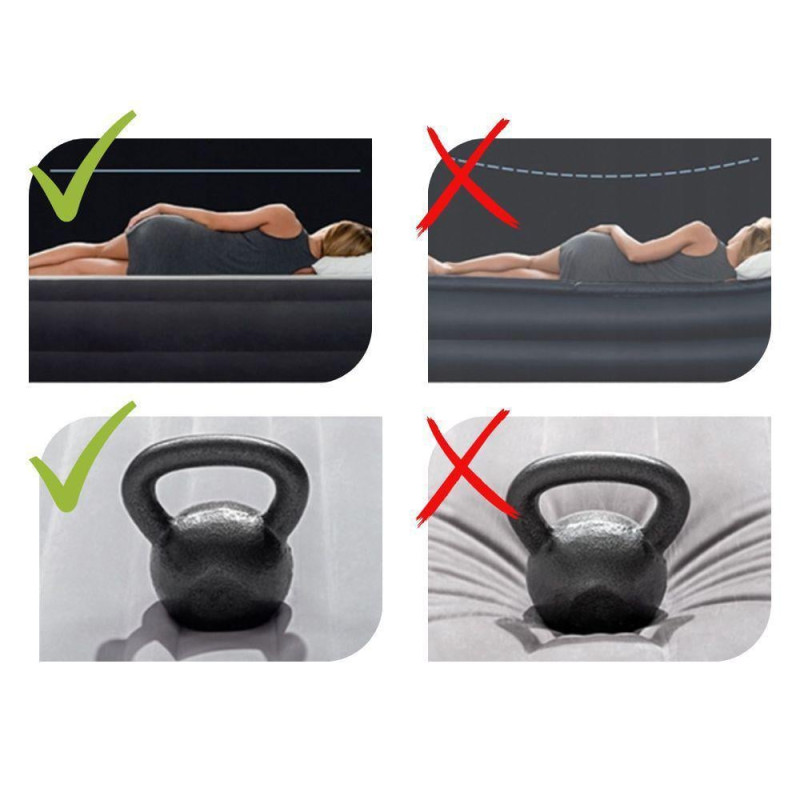 Полуторне надувне ліжко 206 x 152 x 30см, матрац із зовнішним usb-електронасосом  Intex 64179 Gray