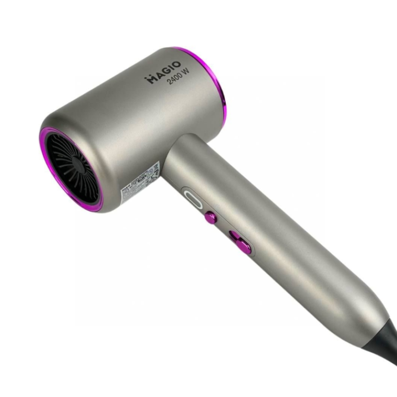 Фен електричний 2400Вт з насадкою Концентратор для волосся MAGIO MG-168 Gray Pink
