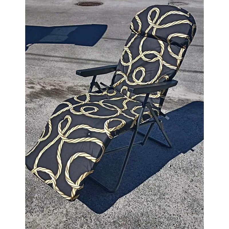 Крісло-шезлонг для кемпінгу та туризму з підлокітниками та регульованою спинкою Freed Camp 2 Grey (FC1242)