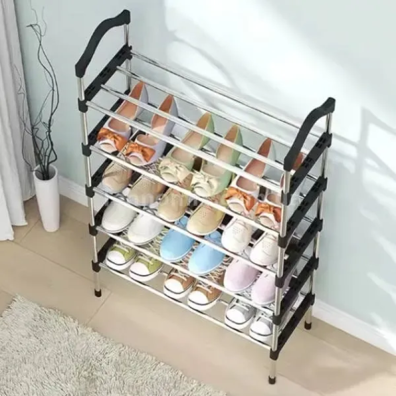 Стелаж для зберігання взуття на 5 полиць Shoe Rack Alto 1208 Black