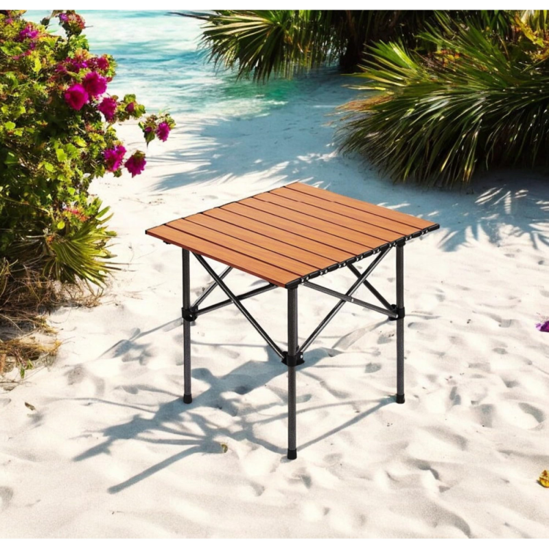 Туристичний стіл Easy Camping металевий 53x51x50 см. для пікніку з чохлом EC-7770 Brown
