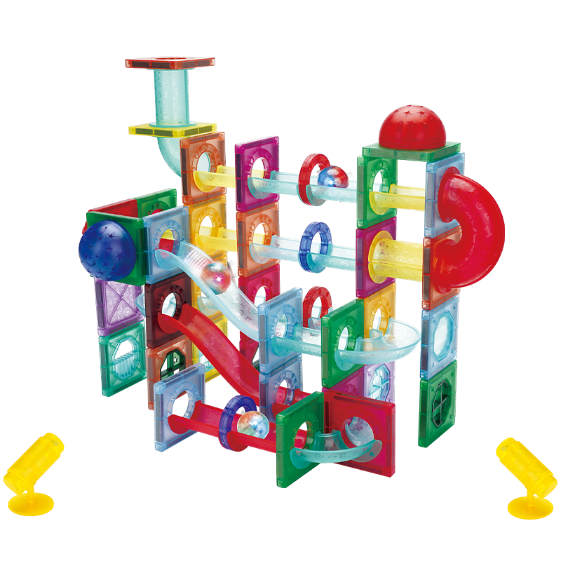 Дитячий магнітний конструктор 110 деталей з підсвткою Woopie Light Magnetic Blocks NT-0982 Multicolored